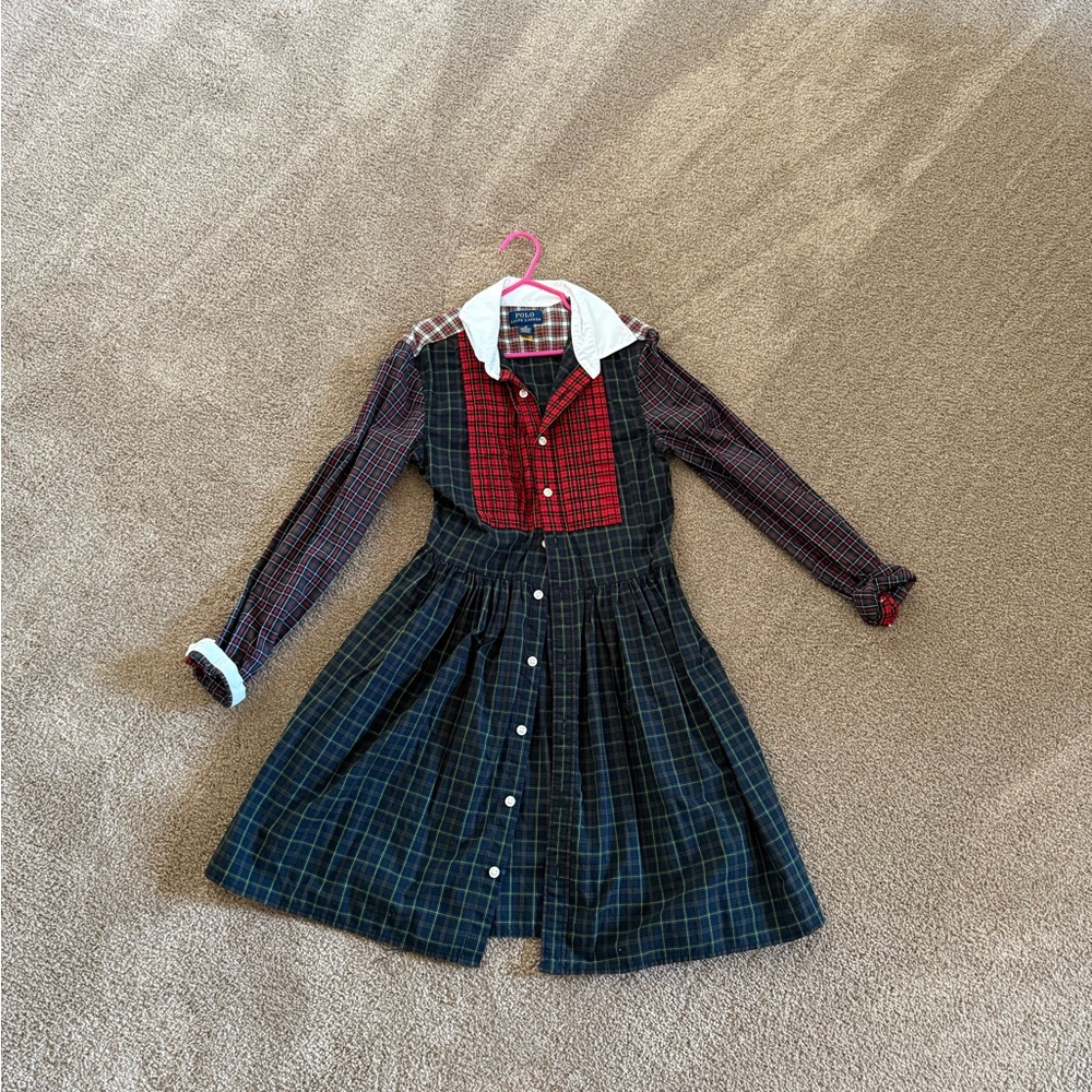 Polo by Ralph Lauren Plaid Kids Dress - Red, Blue, White